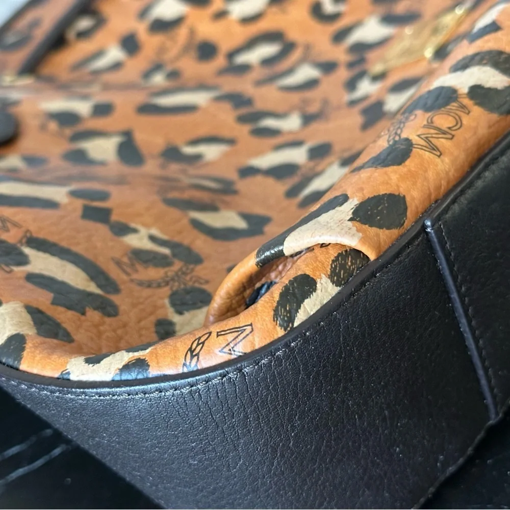 ❌SOLD❌🔥MCM VISETOS LEOPARD LARGE TOTE BAG LIMITED EDITION🔥MINT CONDITION - Picture 13 of 15